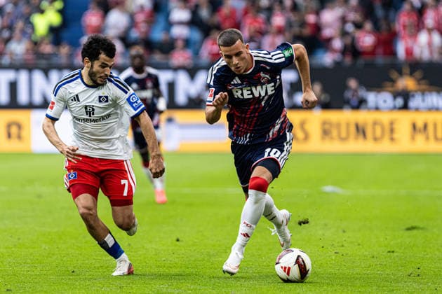 1 German Bundesliga: Hamburger SV 1 – FC Köln, September 19, 2026. Said El Mala (FC Köln, 10), Zakaria El Ouahdi (Hamburger SV, 7). 1 German Bundesliga, Matchday 4: Hamburger SV vs. FC Köln at Volksparkstadion, Hamburg, September 19, 2026 DFL regulations prohibit any use of photographs as image sequences and or quasi-video Copyright: xBEAUTIFULxSPORTS Buriakovx