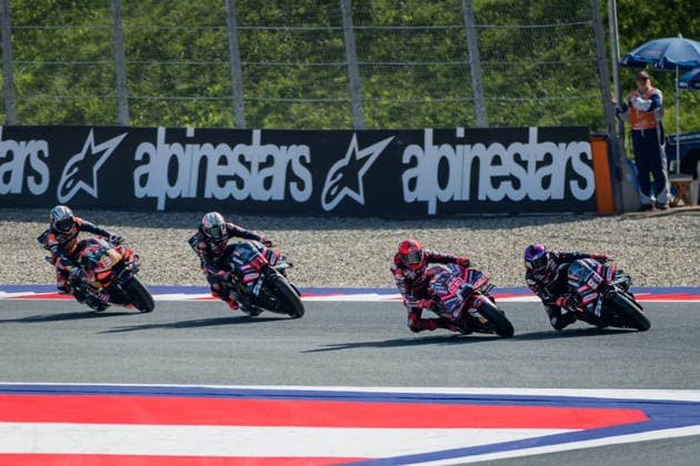 MOTORSPORTS - MotoGP, GP of Austria 2026 SPIELBERG,AUSTRIA,19.SEP.26 - MOTORSPORTS - MotoGP, Grand Prix of Austria, Red Bull Ring, Tissot Sprint. Image shows Pedro Acosta (ESP Red Bull KTM Factory Racing), Marco Bezzecchi (ITA Aprilia Racing), Marc Marquez (ESP Ducati Lenovo Team) and Jorge Martin (ESP Aprilia Racing).  GEPAxpictures xMatthiasxTrinkl