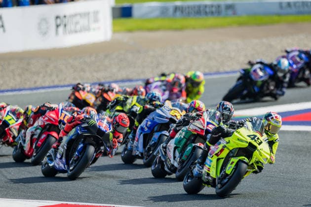 MOTORSPORTS - MotoGP, GP of Austria 2026 SPIELBERG,AUSTRIA,19.SEP.26 - MOTORSPORTS - MotoGP, Grand Prix of Austria, Red Bull Ring, Tissot Sprint. Image shows Luca Marini (ITA Honda HRC Castrol), Fabio Quartararo (FRA Monster Energy Yamaha MotoGP), Fermin Aldeguer (ESP BK8 Gresini Racing MotoGP), Johann Zarco (FRA CASTROL Honda LCR) and Fabio Di Giannantonio (ITA Pertamina Enduro VR46 Racing Team).  GEPAxpictures xMatthiasxTrinkl