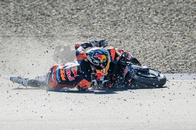 MOTORSPORTS - MotoGP, GP of Austria 2026 SPIELBERG,AUSTRIA,19.SEP.26 - MOTORSPORTS - MotoGP, Grand Prix of Austria, Red Bull Ring, Tissot Sprint. Image shows Pedro Acosta (ESP Red Bull KTM Factory Racing). Keywords: crash.  GEPAxpictures xMatthiasxTrinkl