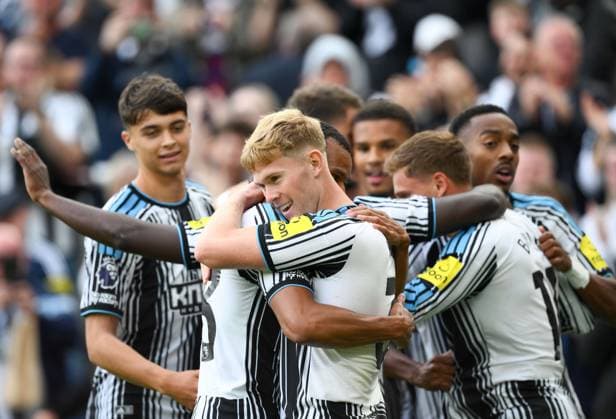 Lewis Hall of Newcastle United celebrates scoring their second goal Newcastle United v Hull City, Premier League, Football, St James Park, Newcastle upon Tyne, UK - 19 Sep 2026Newcastle upon Tyne St James Park United Kingdom EDITORIAL USE ONLY No use with unauthorised audio, video, data, fixture lists, club league logos or live services. Online in-match use limited to 120 images, no video emulation. No use in betting, games or single club league player publications.  Copyright: xRichardxLee Shutterstockx 17158464aq