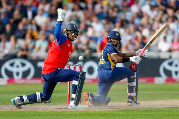 England v Sri Lanka, International T20 Kamindu Mendis of Sri Lanka during the International T20 match between England and Sri Lanka at Old Trafford, Manchester, UK on 19 September 2026. Manchester Old Trafford Greater Manchester UK Editorial use only , Copyright: xGeorgexFranksx PSI-24899-0031