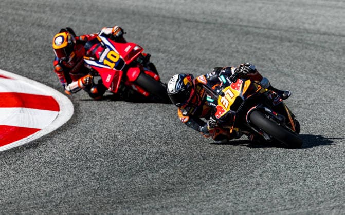 MOTORSPORTS - MotoGP, GP of Austria 2026 SPIELBERG,AUSTRIA,19.SEP.26 - MOTORSPORTS - MotoGP, Grand Prix of Austria, Red Bull Ring, Tissot sprint. Image shows Luca Marini (ITA Honda HRC Castrol) and Pedro Acosta (ESP Red Bull KTM Factory Racing).  GEPAxpictures xMaticxKlansek