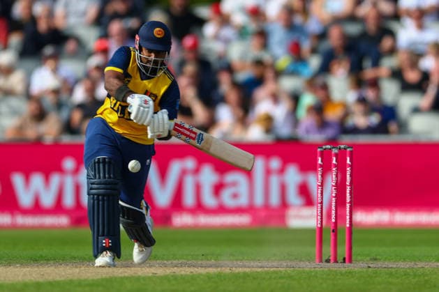 RECORD DATE NOT STATED 19th September 2026; Emirates Old Trafford Cricket Ground, Manchester, England; Mens International Twenty20 Cricket, England versus Sri Lanka; Charith Asalanka of Sri Lanka batting RogerxEvans