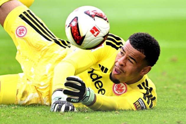 Soccer, Bundesliga 1, Matchday 4: Eintracht Frankfurt vs. SC Freiburg on September 19, 2026, at Deutsche Bank Park in Frankfurt. Noah Atubolu, Frankfurt. DFL regulations prohibit any use of photographs as image sequences and or quasi-video. xJKx