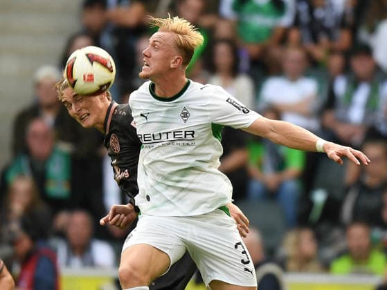 September 19, 2026, xophax, Soccer, 1. Bundesliga, DFL, Borussia Mönchengladbach vs. 1. FSV Mainz 05, Kacper Potulski (Mainz 05) on the left and Isac Lidberg on the right, Mönchengladbach DFL DFB REGULATIONS PROHIBIT ANY USE OF PHOTOGRAPHS AS IMAGE SEQUENCES AND OR QUASI-VIDEO Mönchengladbach