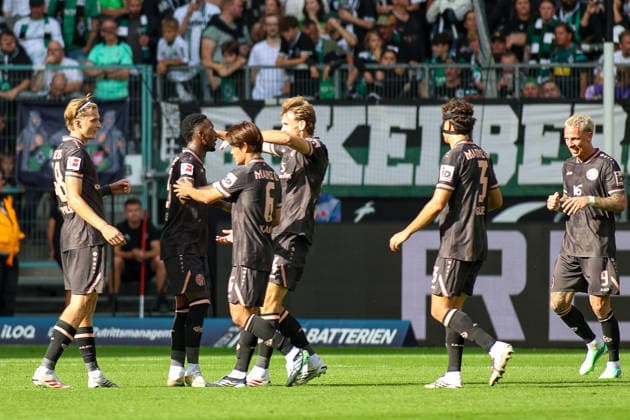 September 19, 2026, GER, Soccer, Men s, Bundesliga, 1. Bundesliga, 2026–2027 Season, VfL Borussia Mönchengladbach vs. FSV Mainz 05, Sheraldo Becker (M05) celebrates a goal, cheering with his team after scoring to make it 1–2 Copyright: xSvenxHanischx