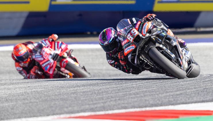 Sport Bilder des Tages MOTORSPORTS - MotoGP, GP of Austria 2026 SPIELBERG,AUSTRIA,19.SEP.26 - MOTORSPORTS - MotoGP, Grand Prix of Austria, Red Bull Ring, Tissot Sprint. Image shows Jorge Martin (ESP Aprilia Racing) and Marc Marquez (ESP Ducati Lenovo Team).  GEPAxpictures xHaraldxSteiner