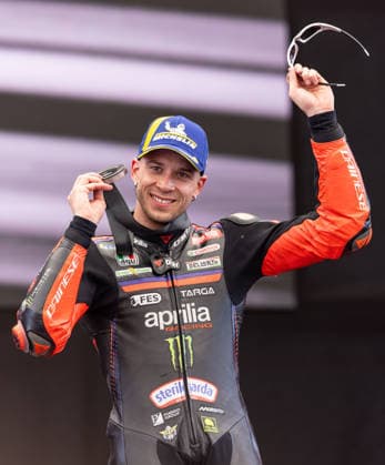 MOTORSPORTS - MotoGP, GP of Austria 2026 SPIELBERG,AUSTRIA,19.SEP.26 - MOTORSPORTS - MotoGP, Grand Prix of Austria, Red Bull Ring, Tissot Sprint. Image shows Marco Bezzecchi (ITA Aprilia Racing). Keywords: medal.  GEPAxpictures xHaraldxSteiner