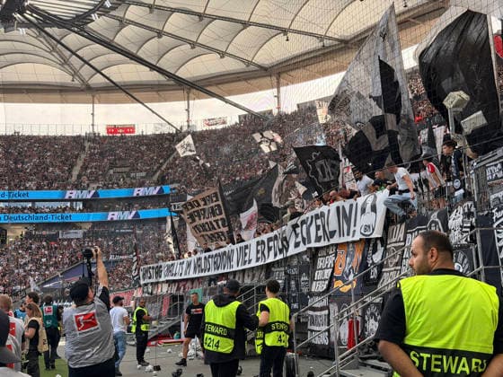 Eintracht Frankfurt fans are wishing MMA fighter Christian Eckerlin good luck as he competes at Octagon94 this coming weekend at Deutsche Bank Park Waldstadion on September 19, 2026. Bundesliga, Season 26–27: Eintracht Frankfurt vs. SC Freiburg, Deutsche Bank Park, Matchday 4