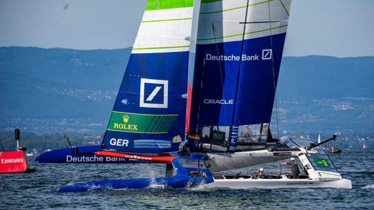 September 19, 2026, Geneva, Geneva, Switzerland: Geneva Switzerland, 09 19 2026: GERMANY BY DEUTSCHE BANK SAILGP TEAM (DE) is in action during Rolex Switzerland Sail Grand Prix, Geneva, Rolex Switzerland Sail Grand Prix, Geneva which was also the second edition of the Rolex Switzerland Sail Grand Prix, Geneva and took place at Geneva Yacht Club in Geneva, Switzerland. Sailing 26: Rolex Switzerland Sail Grand Prix, Geneva - ZUMAd206 20260919_zip_d206_019 Copyright: xEricxDubostx