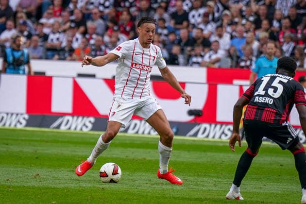 German Bundesliga 2026–2027, Matchday 4: Eintracht Frankfurt vs. SC Freiburg at Deutsche Bank Park, Frankfurt; Derry Scherhant (SC Freiburg), 7 Copyright: xJOERANxSTEINSIEKx