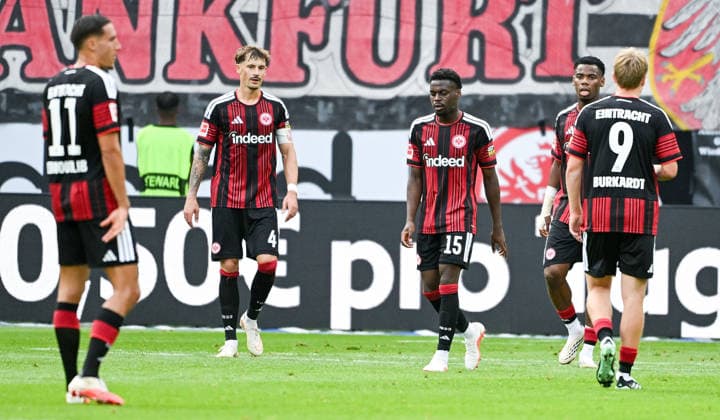 September 19, 2026, xpsx, Soccer, Bundesliga 1, Eintracht Frankfurt vs. SC Freiburg – disappointment for Frankfurt: Robin Koch (Eintracht Frankfurt), Noel Aseko (Eintracht Frankfurt), Jonathan Jonny Burkardt, Eintracht Frankfurt; DFL; DFB; REGULATIONS PROHIBIT ANY USE OF PHOTOGRAPHS AS IMAGE SEQUENCES AND OR QUASI-VIDEO; emspor Frankfurt