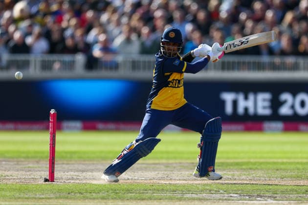 RECORD DATE NOT STATED 19th September 2026; Emirates Old Trafford Cricket Ground, Manchester, England; Mens International Twenty20 Cricket, England versus Sri Lanka; Dasun Shanaka of Sri Lanka plays into the off side RogerxEvans