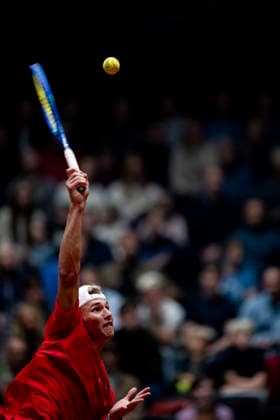 Davis Cup, Norway vs. China, Trondheim, Norway 20260919 Doubles in the Davis Cup match between Norway’s Nicolai Budkov Kjaer and Victor Durasovic and China’s Rigele Te and Zhihzen Zhang in Trondheim Spektrum on Saturday. Photo by Ole Martin Wold, NTB, Trondheim, Norway. EDITORIAL USE ONLY. RESTRICTED USE FOR BETTING COMPANIES  Copyright: xOlexMartinxWoldx xNTBx