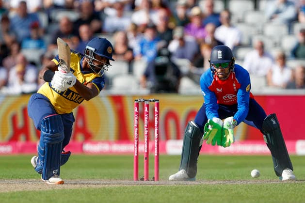 England v Sri Lanka, International T20 Kamindu Mendis of Sri Lanka during the International T20 match between England and Sri Lanka at Old Trafford, Manchester, UK on 19 September 2026. Manchester Old Trafford Greater Manchester UK Editorial use only , Copyright: xGeorgexFranksx PSI-24899-0054