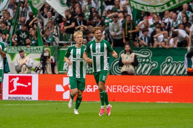 German Soccer 1st Bundesliga, Matchday 4, 2026–2027, Werder Bremen vs. FC Augsburg on September 19, 2026, at the Weserstadion in Bremen; 2–2 goal by Niclas Füllkrug of Werder Bremen, 10: celebration, joy, goal celebration, emotions Copyright: xSvenxHeidmannx