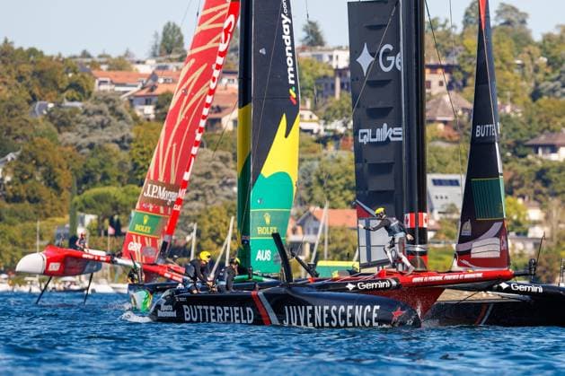 ROLEX SAIL GP PHOTOPQR LE DAUPHINE Grégory YETCHMENIZA ; Genève ; 19 09 2026 ; Genève (Suisse), 19 septembre Le Rolex SailGP Championship organise ce week-end sa onzième étape de la saison à Genève. Considérée comme la compétition nautique la plus spectaculaire au monde, elle réunit 13 équipes s’affrontant au plus près du rivage, à des vitesses atteignant 100 km h. Grégory Yetchmeniza Le Dauphiné Libéré Geneva, France, sept 19th 2026 The Rolex SailGP Championship is holding its eleventh stage of the season this weekend in Geneva. Considered the most spectacular sailing competition in the world, it brings together 13 teams competing close to the shore, at speeds reaching 100 km h. Genève France  Copyright: xPHOTOPQR LExDAUPHINE MAXPPPxGrégoryxYETCHMENIZAx 20260919JDL9407 20260919JDL9407