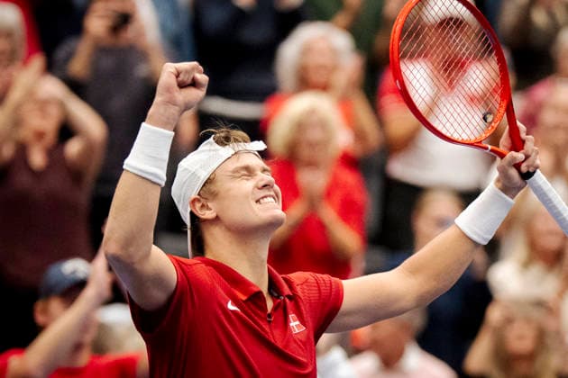 Denmark Davis Cup match between Denmark and Bulgaria: Denmark s Holger Rune after the Davis Cup match between Denmark and Bulgaria at Royal Stage, Hilleroed, Saturday, September 19, 2026. Photo by Sebastian Elias Uth, Ritzau Scanpix, Denmark  Copyright: SebastianxEliasxUthx spdk20260919-174006-L