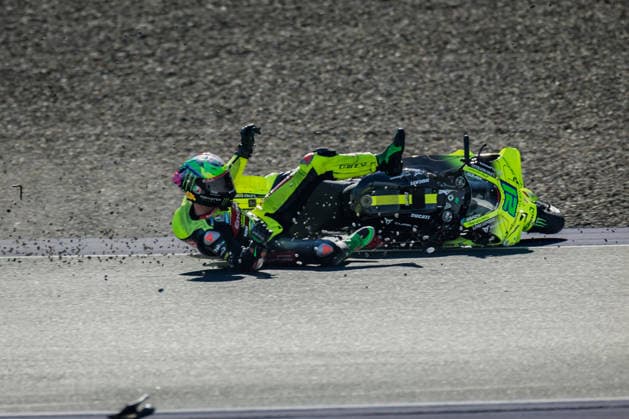 MOTORSPORTS - MotoGP, GP of Austria 2026 SPIELBERG,AUSTRIA,19.SEP.26 - MOTORSPORTS - MotoGP, Grand Prix of Austria, Red Bull Ring, Tissot Sprint. Image shows Franco Morbidelli (ITA Pertamina Enduro VR46 Racing Team). Keywords: crash.  GEPAxpictures xMatthiasxTrinkl