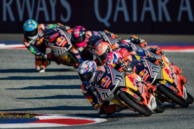 MOTORSPORTS - MotoGP, GP of Austria 2026 SPIELBERG,AUSTRIA,19.SEP.26 - MOTORSPORTS - Red Bull Rookies Cup, Grand Prix of Austria, Red Bull Ring. Image shows Carlos Cano (ESP Red Bull Rookies - Spain) and Kerman Tinez (VEN Red Bull Rookies - Venezuela).  GEPAxpictures xMatthiasxTrinkl
