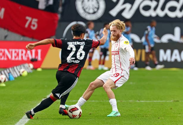 September 19, 2026, xovx, Soccer, Bundesliga, Eintracht Frankfurt vs. SC Freiburg, Keita Kosugi, Eintracht Frankfurt, Niklas Beste, SC Freiburg; DFL, DFB; REGULATIONS PROHIBIT ANY USE OF PHOTOGRAPHS AS IMAGE SEQUENCES AND OR QUASI-VIDEO; Eintracht Frankfurt