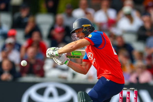 RECORD DATE NOT STATED 19th September 2026; Emirates Old Trafford Cricket Ground, Manchester, England; Mens International Twenty20 Cricket, England versus Sri Lanka; Jos Buttler of England keeps his eyes on the ball RogerxEvans