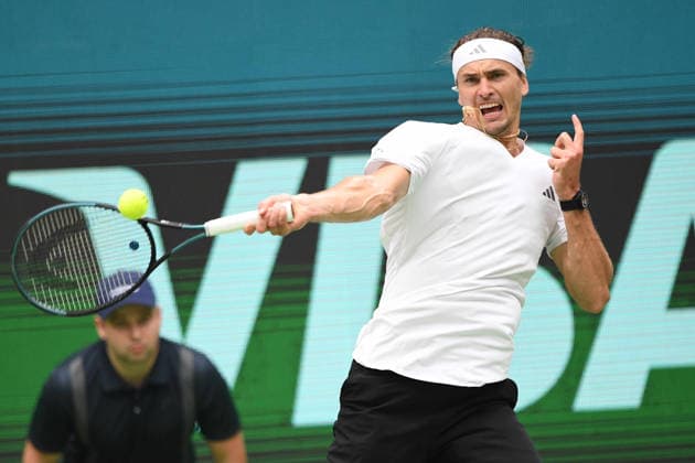 Alexander ZVEREV GER Action, Match 1 Alexander ZVEREV GER Matej DODIC CRO Germany GER Croatia CRO Tennis Davis Cup Qualifiers Round 2 on September 19, 2026, at the Heristo Arena Halle Westfalen, Germany Â