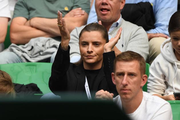 Sophia THOMALLA, actress, girlfriend of Alexander ZVEREV GER vs. Alexander ZVEREV GER vs. Matej DODIC CRO Germany GER vs. Croatia CRO Tennis Davis Cup Qualifiers Round 2 on September 19, 2026, at the Heristo Arena in Halle, Westphalia, Germany Â