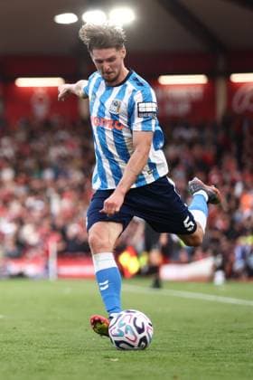 Jack Rudoni of Coventry City takes a free kick. Nottingham Forest v Coventry City, Premier League, Football, The City Ground, Nottingham, UK - 19 Sep 2026Nottingham The City Ground United Kingdom EDITORIAL USE ONLY No use with unauthorised audio, video, data, fixture lists, club league logos or live services. Online in-match use limited to 120 images, no video emulation. No use in betting, games or single club league player publications.  Copyright: xRyanxBrowne Shutterstockx 17158587fw