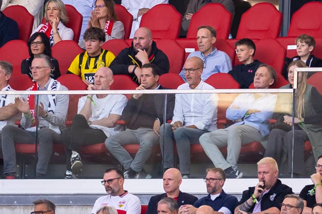 September 19, 2026, Soccer, Matchday 4 of the 1st Bundesliga, VfB Stuttgart vs. Borussia Dortmund; Advisor Matthias Sammer (Borussia Dortmund), Sporting Director Lars Ricken (Borussia Dortmund), Managing Director Carsten Cramer (Borussia Dortmund), President Hans Joachim Watzke (Borussia Dortmund); Stuttgart, MHP Arena, Baden-Württemberg, Germany; xRHR PHOTO DEx Copyright: DennisxEwert RHR-FOTOx RHR-FOTO DE