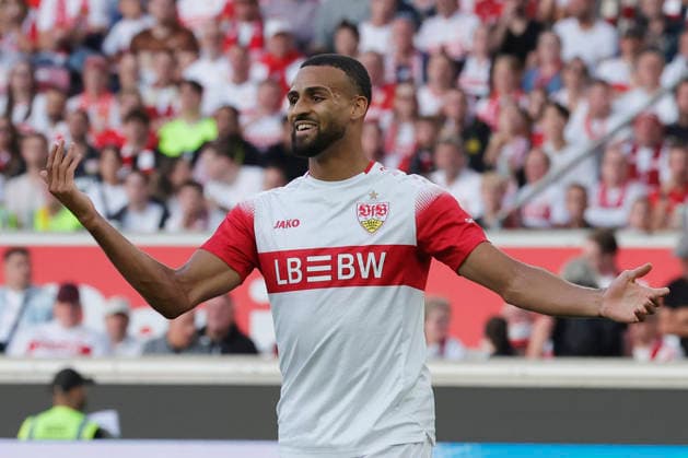 Pictured: Josha Vagnoman of VfB Stuttgart looks surprised, September 19, 2026, VfB Stuttgart vs. Borussia Dortmund, Bundesliga 1, Matchday 4, Germany, Stuttgart, MHP Arena, DFL REGULATIONS PROHIBIT ANY USE OF PHOTOGRAPHS AS IMAGE SEQUENCES AND OR QUASI-VIDEO Copyright: HMBxMedia xJulienxBecker