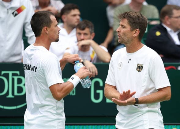 Team Germany, Captain Michael Kohlmann, Daniel Altmaier, Davis Cup: Germany vs. Croatia, Heristo Arena, Halle, Westphalia, Germany; Tennis Davis Cup 2026, Heristo Arena, Halle, North Rhine-Westphalia, Germany, September 19, 2026 Copyright: xJuergenxHasenkopfx