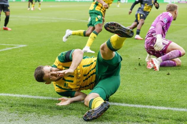 DEN HAAG , 19-09-2026 , WerkTalent Stadium , season 2026 2027 , Dutch Eredivisie football , match between ADO Den Haag and Cambuur , picture shows ADO Den Haag player Donat Barany ADO - Cambuur  x207267714x Copyright: