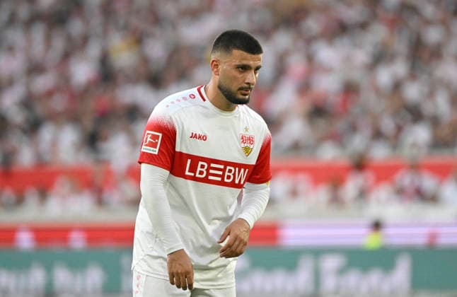 Deniz Undav, VfB Stuttgart, 26, looks disappointed after missing a scoring opportunity; gesture, VfB Stuttgart vs. Borussia Dortmund (BVB), September 19, 2026. DFL regulations prohibit any use of photographs as image sequencesENCES AND OR QUASI-VIDEO VfB Stuttgart vs. Borussia Dortmund (BVB)