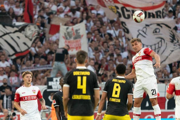 Grischa Prömel, VfB Stuttgart, 21 on the ball, GER, VfB Stuttgart vs. Borussia Dortmund, soccer, Bundesliga 1, Matchday 4, 2026–2027 season, September 19, 2026, DFL regulations prohibit any use of photographs as image sequences and or quasi-video, GER, VfB Stuttgart vs. Borussia Dortmund, soccer, Bundesliga 1, Matchday 4, 2026–2027 season, September 19, 2026, Stuttgart Copyright: xEibner-Pressefoto EdwardxCheungx EP_ECG