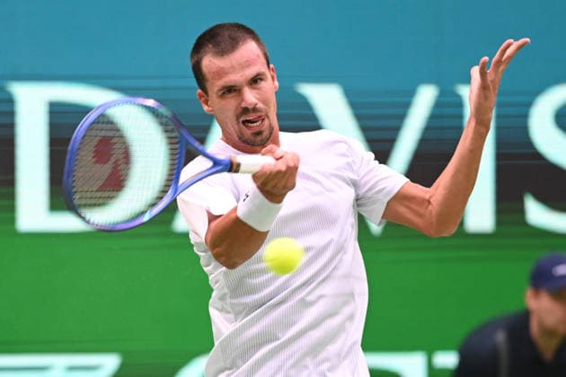 Daniel ALTMAIER GER Action, match 2 Daniel ALTMAIER GER Dino PRIZMIC CRO Germany GER Croatia CRO Tennis Davis Cup Qualifiers Round 2 on September 19, 2026, at the Heristo Arena Halle in Westphalia, Germany Â