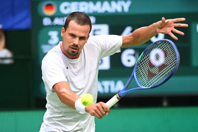 Daniel ALTMAIER GER Action, match 2 Daniel ALTMAIER GER Dino PRIZMIC CRO Germany GER Croatia CRO Tennis Davis Cup Qualifiers Round 2 on September 19, 2026, at the Heristo Arena in Halle, Westphalia, Germany Â