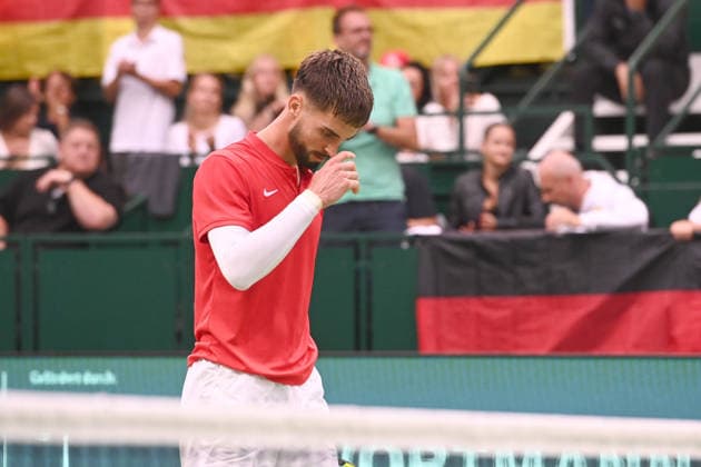 Victory cheers, cheering, joy, cheers, Dino PRIZMIC (CRO) vs. Daniel ALTMAIER (GER) – Davis Cup Qualifiers Round 2 on September 19, 2026, at the Heristo Arena in Westfalen, Germany Â