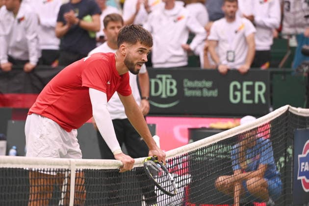 Victory cheers, cheering, joy, cheers, Dino PRIZMIC (CRO) vs. Daniel ALTMAIER (GER) – Davis Cup Qualifiers Round 2 on September 19, 2026, at the Heristo Arena in Westfalen, Germany Â