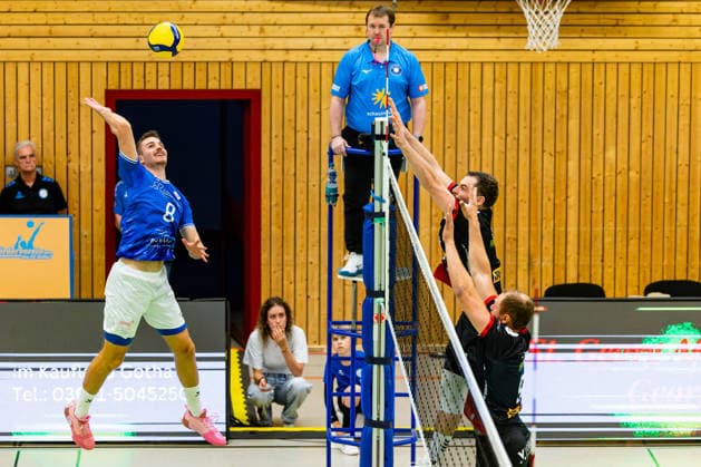 September 19, 2026, GER, Volleyball, Men, Season 26–27, 2nd Division South, Blue Volleys Gotha TV 1895 vs. Moemlingen, Robin Stolle (Blue Volleys Gotha), 8 99867 Gotha, Ernesti Sports Complex, Thuringia, Germany