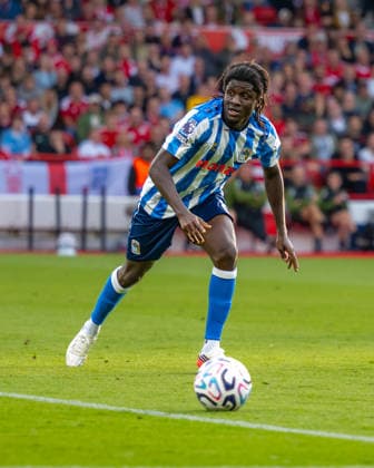 Nottingham Forest v Coventry City, Premier League Loum Tchaouna (Coventry) attacking with the ball during the Premier League match between Nottingham Forest and Coventry City at the City Ground, Nottingham, UK on 19 September 2026. Nottingham City Ground Nottinghamshire UK Editorial use only DataCo restrictions apply See www.football-dataco.com , Copyright: xMarkxDunnx PSI-24909-0034