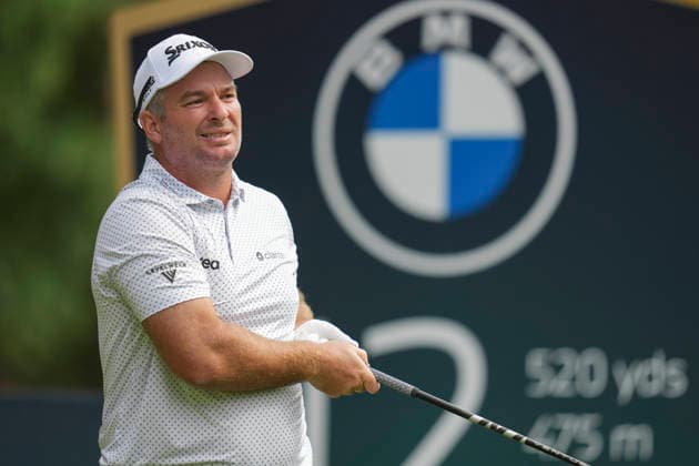 VIRGINIA WATER, ENGLAND - SEPTEMBER 19: Ryan Fox (NZL) plays from the twelfth tee during Round 3 at the BMW PGA, Golf Herren Championship at Wentworth Golf Club, Virginia Water on September 19, 2026 in Surrey, England The BMW PGA Championship