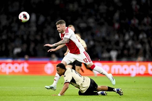 AMSTERDAM - (lr) Caio Henrique of Ajax, Eric da Silva Moreira of Excelsior Rotterdam during the Dutch Eredivisie match between AFC Ajax and Excelsior Rotterdam at the Johan Cruijff ArenA on September 19, 2026 in Amsterdam, the Netherlands. OLAF KRAAK ANP Eredivisie 2026 27 xVIxANPxSportx xxANPxIVx 569283405 originalFilename: 569283405.jpg