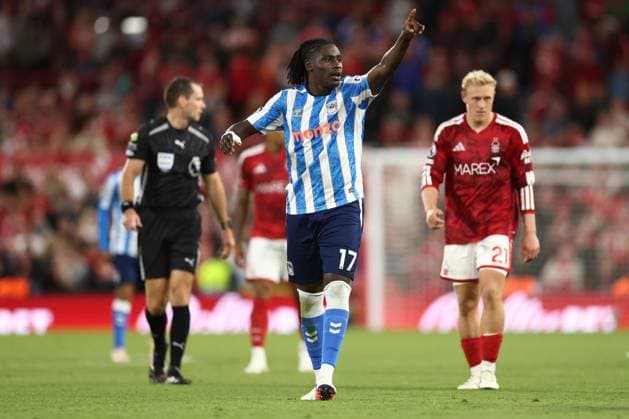 Loum Tchaouna of Coventry City gestures. Nottingham Forest v Coventry City, Premier League, Football, The City Ground, Nottingham, UK - 19 Sep 2026Nottingham The City Ground United Kingdom EDITORIAL USE ONLY No use with unauthorised audio, video, data, fixture lists, club league logos or live services. Online in-match use limited to 120 images, no video emulation. No use in betting, games or single club league player publications.  Copyright: xRyanxBrowne Shutterstockx 17158587jj