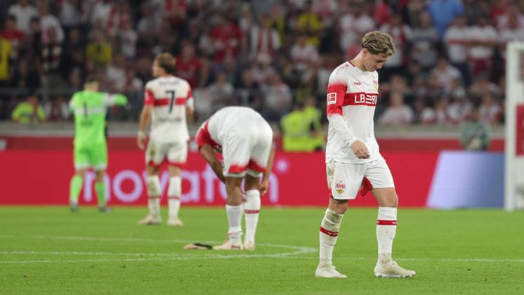 September 19, 2026, Germany, Stuttgart, Bundesliga, VfB Stuttgart vs. Borussia Dortmund, Maximilian Mittelstädt (VfB), Angelo Stiller (VfB)