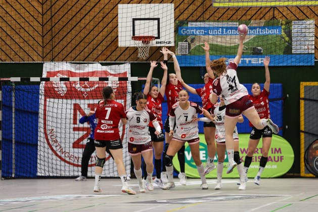 Pia Louisa Köpke of HL Buchholz 08 Rosengarten, age 47, prepares to shoot (GER), SG Nuertingen Zizishausen vs. HL Buchholz 08 Rosengarten, Handball, 2nd ALSCO Women’s Handball Bundesliga, Matchday 4, 2026–2027 season, September 19, 2026 GER, SG Nuertingen Zizishausen vs. HL Buchholz 08 Rosengarten, Handball, 2nd ALSCO Women’s Handball Bundesliga, Matchday 4, 2026–2027 season, September 19, 2026, Steinenberg Copyright: xEibner-Pressefoto SoerenxHerwegx EP_SHG