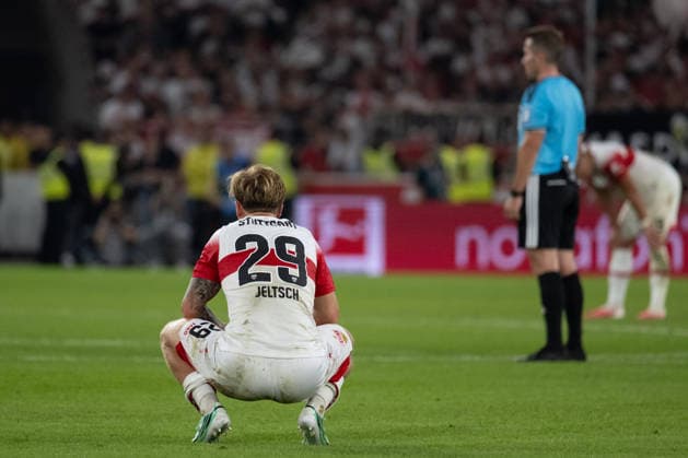 September 19, 2026, GER, Soccer, Men s, 1st Bundesliga, 2026–2027 Season, Matchday 4, VfB Stuttgart vs. Borussia Dortmund Disappointment and frustration for Finn Jeltsch of VfB Stuttgart after the final whistle, 29 DFB and DFL regulations prohibit any use of photographs as image sequences and or quasi-video Stuttgart MHP Arena Baden-Württemberg Germany Copyright: xNordphoto WolfgangxFrankx