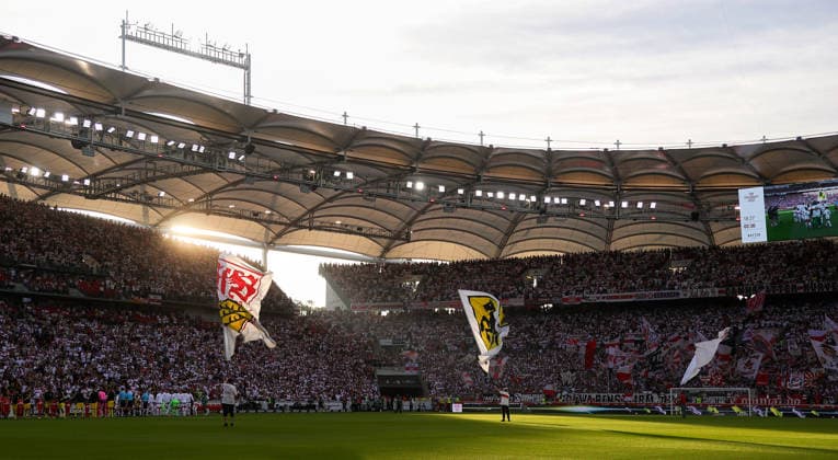 September 19, 2026, Germany, Stuttgart, Bundesliga, VfB Stuttgart vs. Borussia Dortmund, Stadium Overview, Overview, Main Stand, Cannstatter Kurve