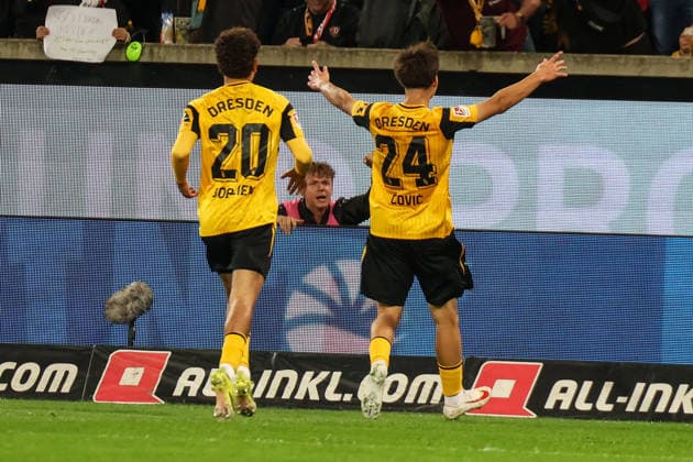 Germany 2. Bundesliga 2026–2027, Matchday 7, Dynamo Dresden vs. Hertha BSC, Rudolf Harbig Stadium, Dresden; 1–0 (goal by Patrice ÄaoviÄ‡ Covic, Dynamo Dresden), 24 Copyright: xLucasxWalterx